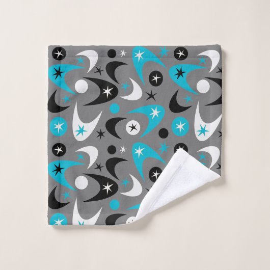 Retro Boomerangs Badhandtuch Set (Waschlappen)