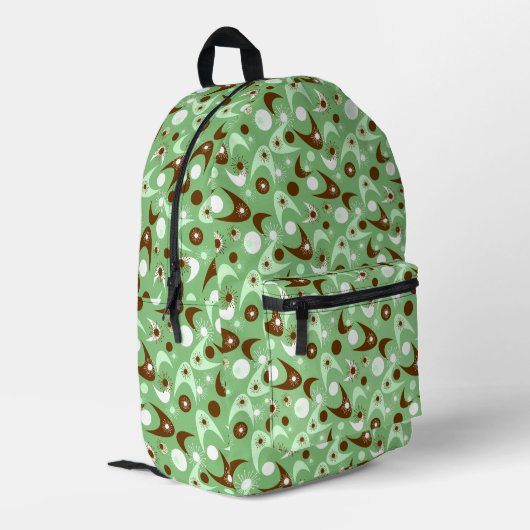 Retro Boomerangs Bedruckter Rucksack (Rückseitige Ecke links)