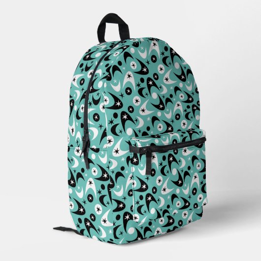 Retro Boomerangs Bedruckter Rucksack (Rückseitige Ecke links)