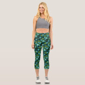 Retro Boomerangs Capri Leggings (Vorderseite)