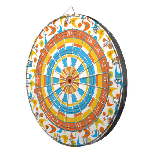Retro Boomerangs Dartscheibe (Vorderseite rechts)