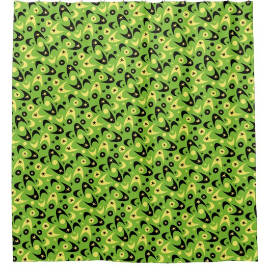 Retro Boomerangs Duschvorhang (Vorderseite)