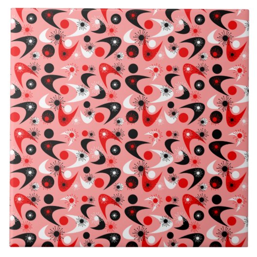 Retro Boomerangs Fliese (Vorderseite)