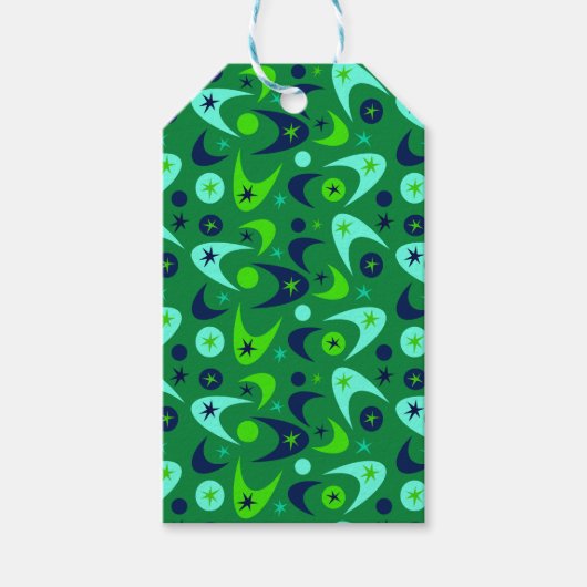 Retro Boomerangs Geschenkanhänger (Vorderseite)