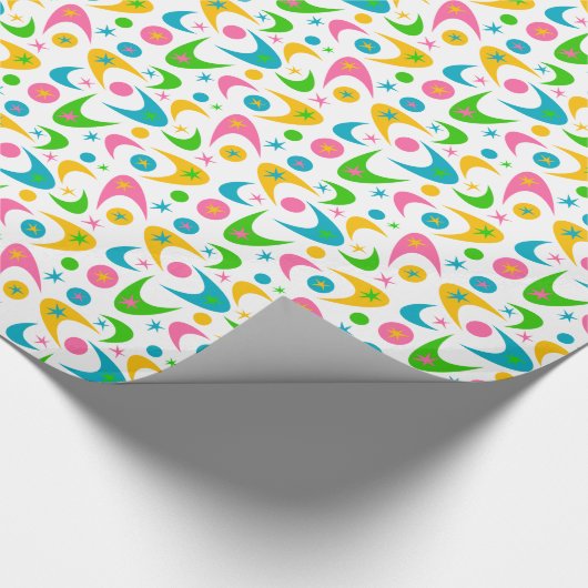 Retro Boomerangs Geschenkpapier (Ecke)