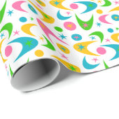 Retro Boomerangs Geschenkpapier (Rolleneckpunkt)