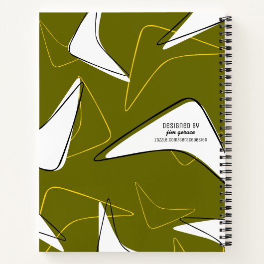 Retro Boomerangs Notizblock (Rückseite)