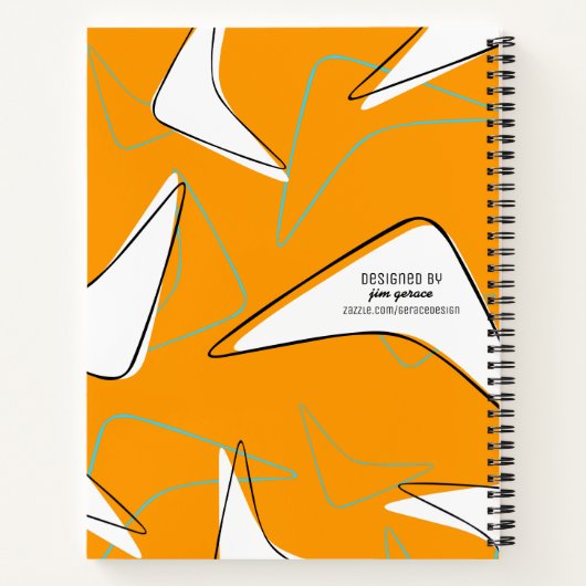 Retro Boomerangs Notizblock (Rückseite)