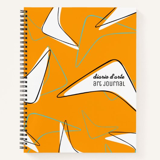 Retro Boomerangs Notizblock (Vorderseite)