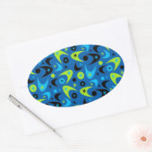 Retro Boomerangs Ovaler Aufkleber (Umschlag)