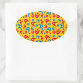 Retro Boomerangs Ovaler Aufkleber (Tasche)