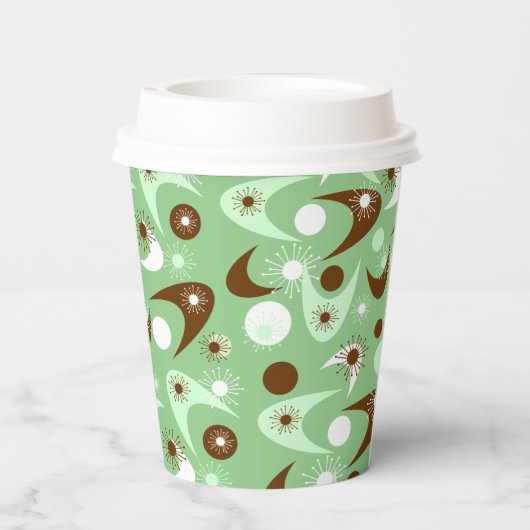 Retro Boomerangs Papierkästen Pappbecher (Rückseite)