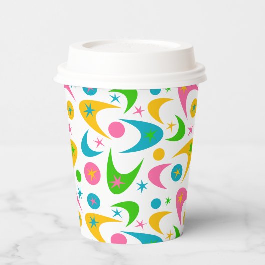 Retro Boomerangs Papierkästen Pappbecher (Links)