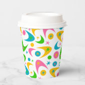 Retro Boomerangs Papierkästen Pappbecher (Vorderseite)