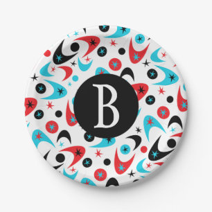 Retro Boomerangs Pappteller