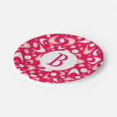 Retro Boomerangs Pappteller (Schrägansicht)