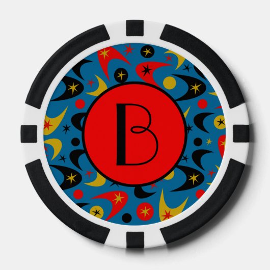 Retro Boomerangs Pokerchips (Vorderseite)