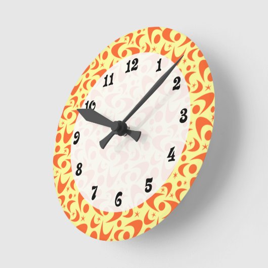 Retro Boomerangs Runde Wanduhr (Winkel)