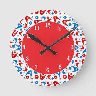 Retro Boomerangs Runde Wanduhr