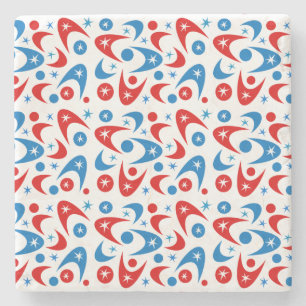 Retro Boomerangs Steinuntersetzer