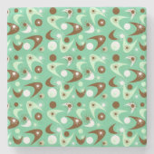 Retro Boomerangs Steinuntersetzer (Vorderseite)