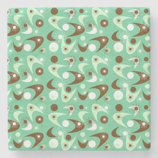 Retro Boomerangs Steinuntersetzer (Vorderseite)