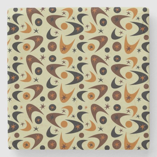 Retro Boomerangs Steinuntersetzer (Vorderseite)