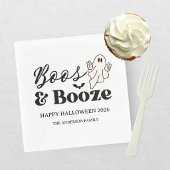 Retro Boos & Booze Spooktacular Halloween Serviette