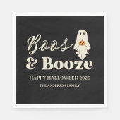 Retro Boos & Booze Spooky Halloween Serviette (Vorderseite)