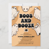 Retro-Boos und Booze-Halloween-Party Einladung (Vorderseite)