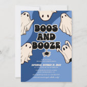 Retro-Boos und Booze-Halloween-Party Einladung (Vorderseite)