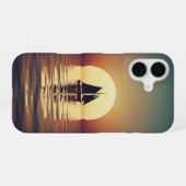 Retro-Boot auf ruhiger See iPhone 16 Hülle (Rückseite (Horizontal))