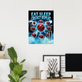 Retro-Bootleg-Cricket-Grafik Poster (Heimbüro)