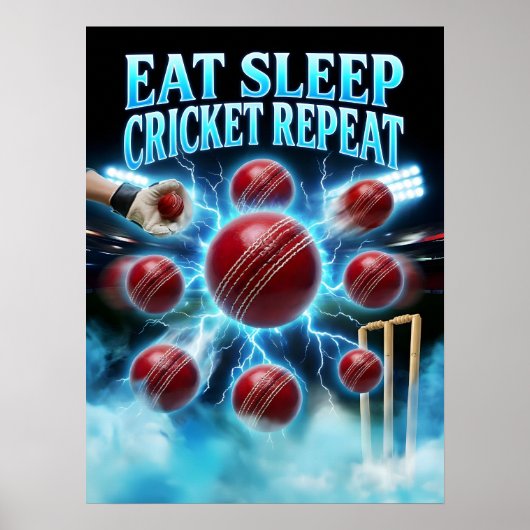 Retro-Bootleg-Cricket-Grafik Poster (Vorne)