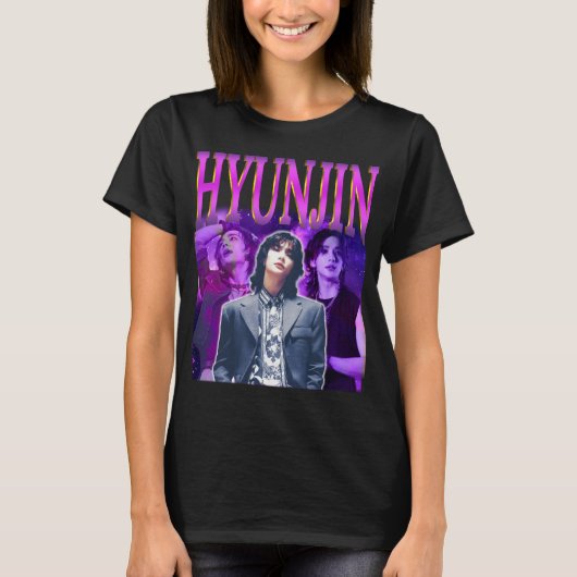 Retro Bootleg Hyunjin | Damen | K-Pop Ästhetik T-Shirt (Vorderseite)