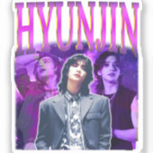 Retro Bootleg Hyunjin | Schlüssel | K-Pop Ästhetik Aufkleber (Vorderseite)