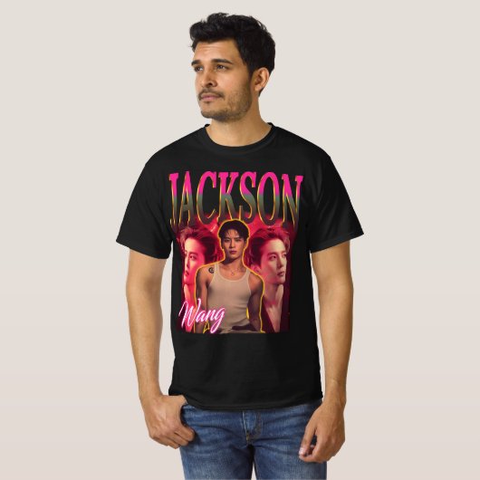 Retro Bootleg Jackson Wang | K-Pop Ästhetik T-Shirt (Vorne ganz)