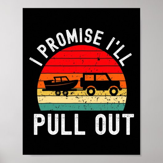 Retro Bootleute Funny Boat Captain Hate Pulling Poster (Vorne)