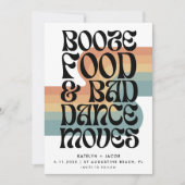 Retro Booze Food Bad Dance Moves Wedding Save The Date (Vorderseite)