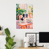 Retro Border Collie Poster, Border Collie Öl Poster (Heimbüro)