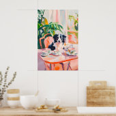 Retro Border Collie Poster, Border Collie Öl Poster (Küche)