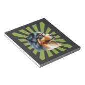 Retro Border Collie Sonnenstrahl Grafikdesign Notizblock (angewinkelt)