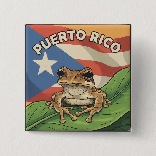 Retro Boricua Pride Poster Button (Vorderseite)