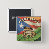 Retro Boricua Stolz Poster Button (Vorne & Hinten)
