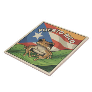 Retro-Boricua-Stolzposter Fliese