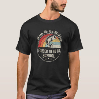 Retro Born To Go Fishing Bass Fisch Angler Jungen T-Shirt