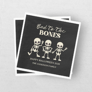 Retro Böse bis auf die Knochen Grusel Halloween Serviette