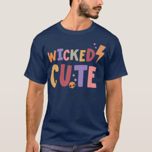 Retro Böse Süße Halloween Gruseliger Kürbis Schäde T-Shirt