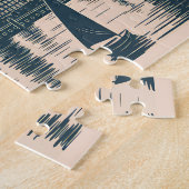 Retro Boston Sailboats Skyline Art Classic Bold Puzzle (Seite)