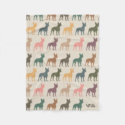 Retro Boston Terrier Dog Lover Blanket Gift Thread Fleecedecke (Vorderseite)